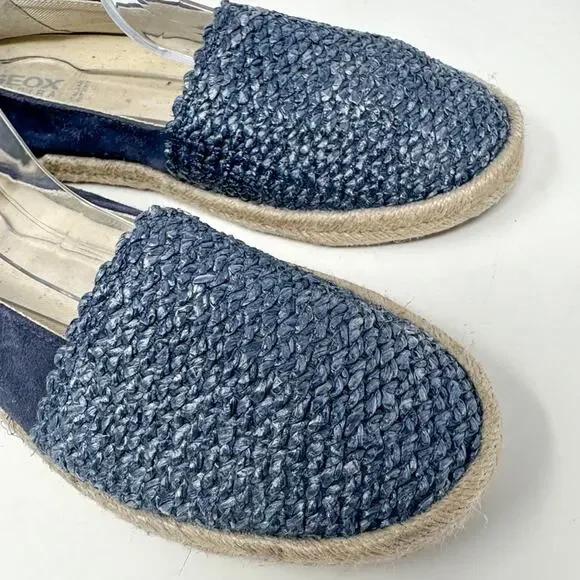 NEW Geox Modesty Blue Suede Textile Espadrille Flats, Size 5, MSRP $150 - Picture 9 of 12